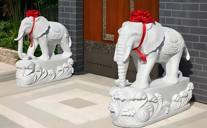 曲陽(yáng)優(yōu)藝園林雕塑“吉祥石象”雕刻藝術(shù)賦能風(fēng)水美學(xué)