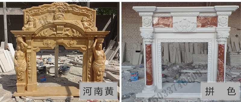 石雕壁爐架款式，定制石雕壁爐架，石雕壁爐架廠家
