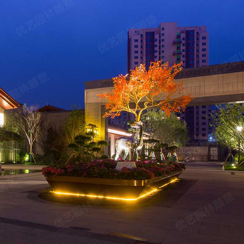 不銹鋼鹿，不銹鋼雕塑廠家，定制不銹鋼雕塑