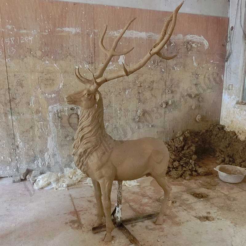 銅鹿泥模，麋鹿泥模，青銅鹿雕塑，銅鹿擺件4.jpg