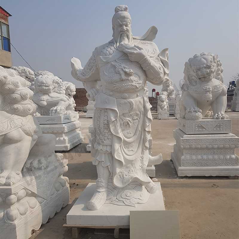 漢白玉關(guān)公像，石雕關(guān)公像，大理石關(guān)公雕像，關(guān)羽雕像，河北石雕關(guān)公廠家.jpg