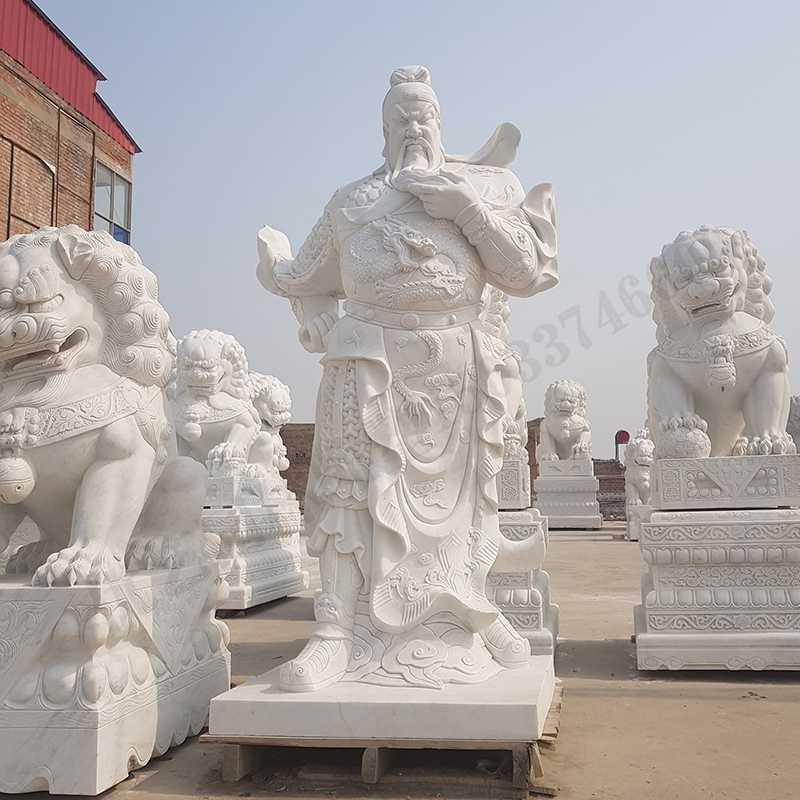 漢白玉關(guān)公像，石雕關(guān)公像，大理石關(guān)公雕像，關(guān)羽雕像，河北石雕關(guān)公廠家2.jpg