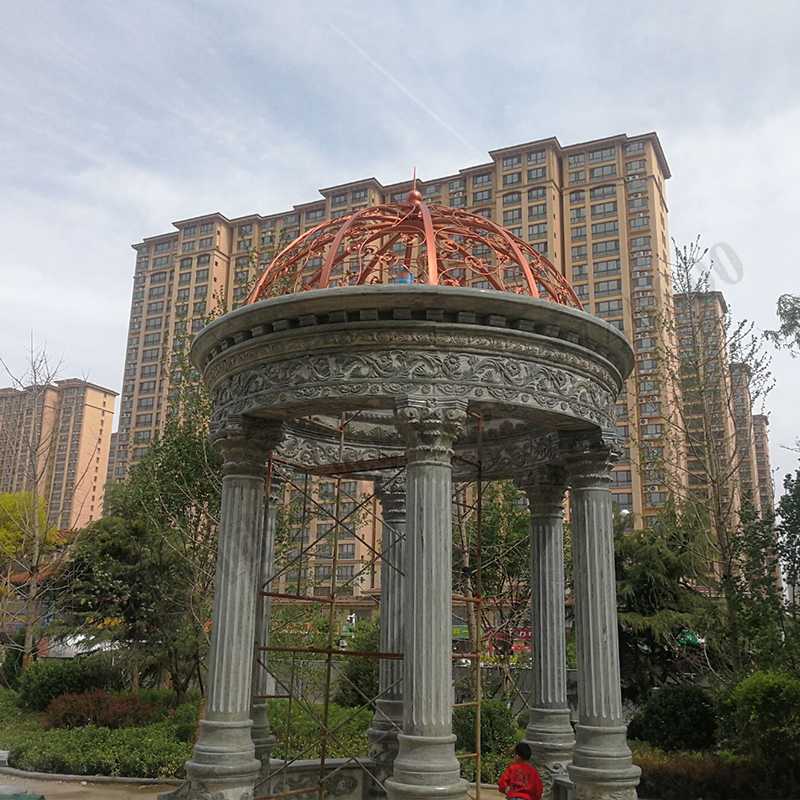 公園小區(qū)亭子，大理石涼亭安裝